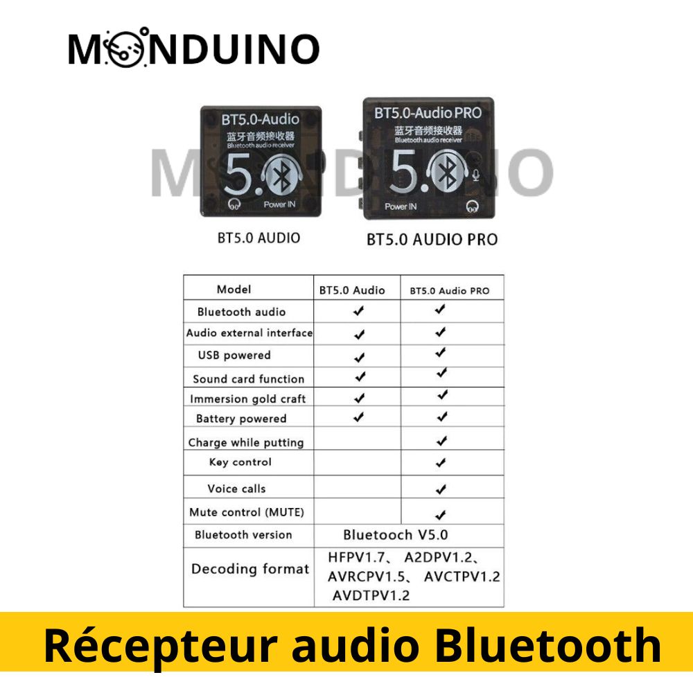 Mini récepteur audio Bluetooth 5.0 module 5V USB Jack 3.5 mm HiFi