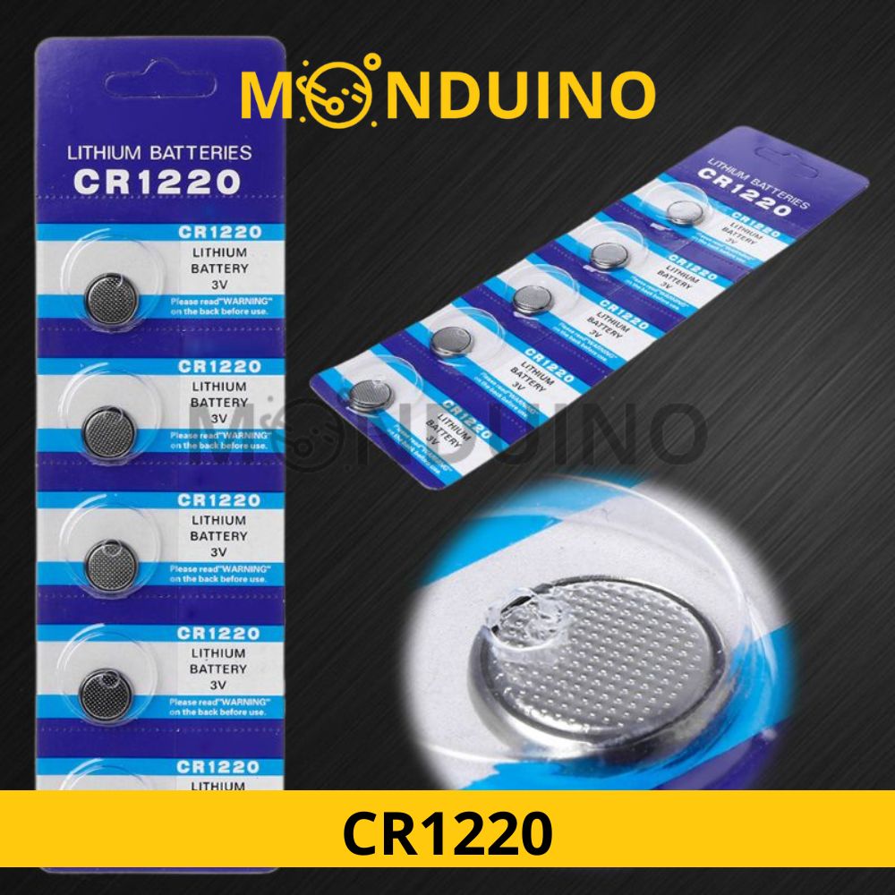 5 Piles Bouton CR1220 Lithium Batterie 3v L04, 5012LC, SB-T13, PA280-208