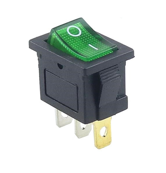 KCD1 Interrupteur à bascule lumineux 15x21 mm 230V 6A 2-3 positions encastrable