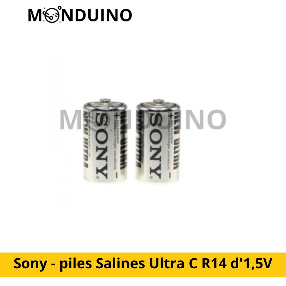 Sony - piles Salines Ultra C R14 d'1,5V Pack de 2 – MONDUINO