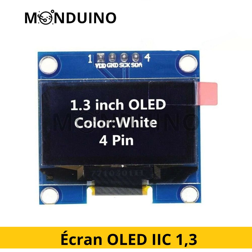 Écran OLED IIC 1,3 pouces 128 x 64 Pixel pour Arduino et Raspberry Pi