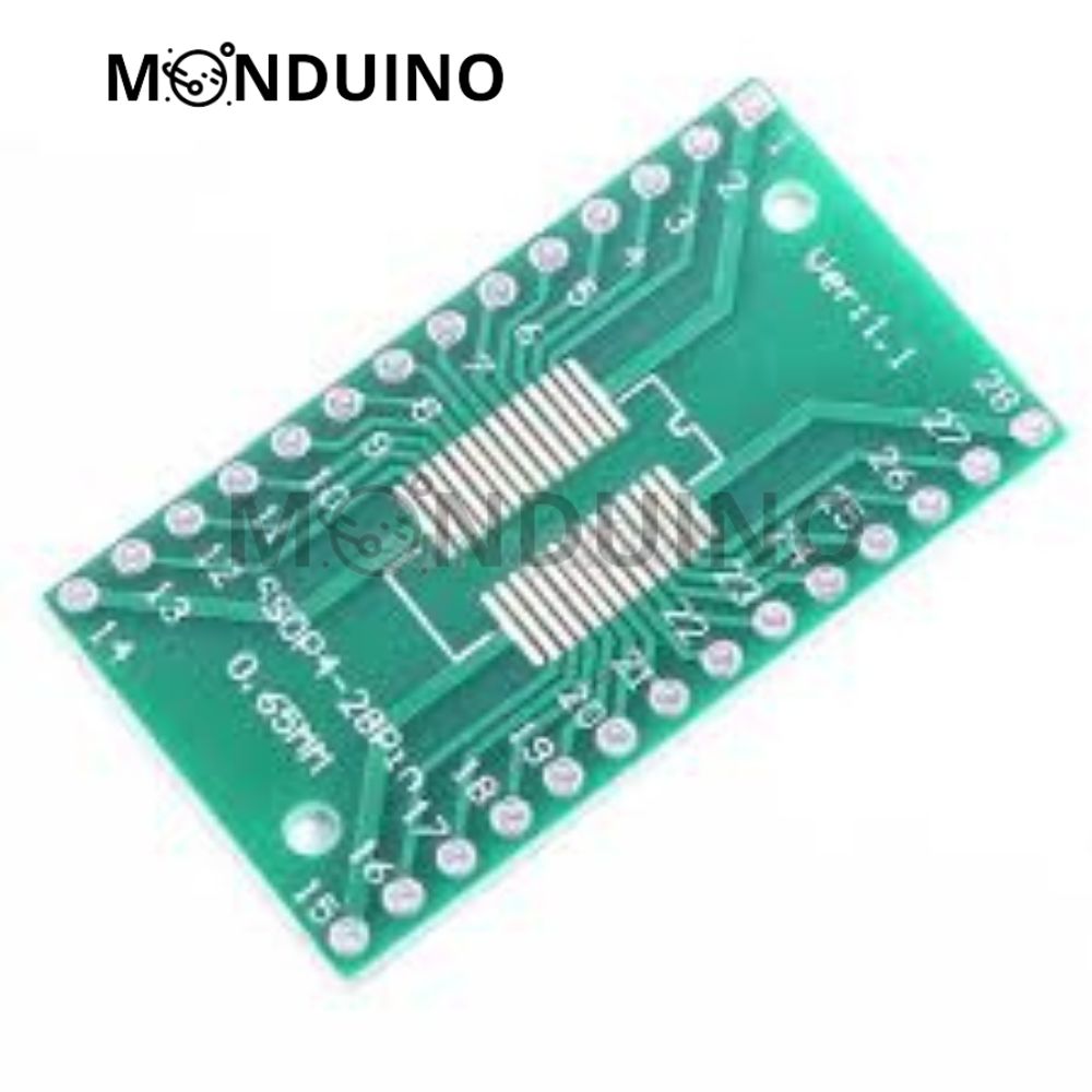 Adaptateur PCB SMD vers DIP SOP8 à SOP28 - Monduino A-104