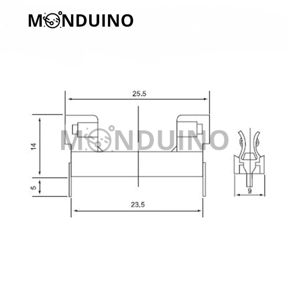 Porte-fusible 5x20 mm à souder pour PCB avec capot - Monduino A-39