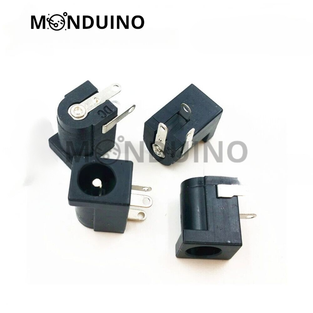 Lot de 5 embases Jack DC femelle 5,5 x 2,1 mm d’angle à souder - Monduino B-52