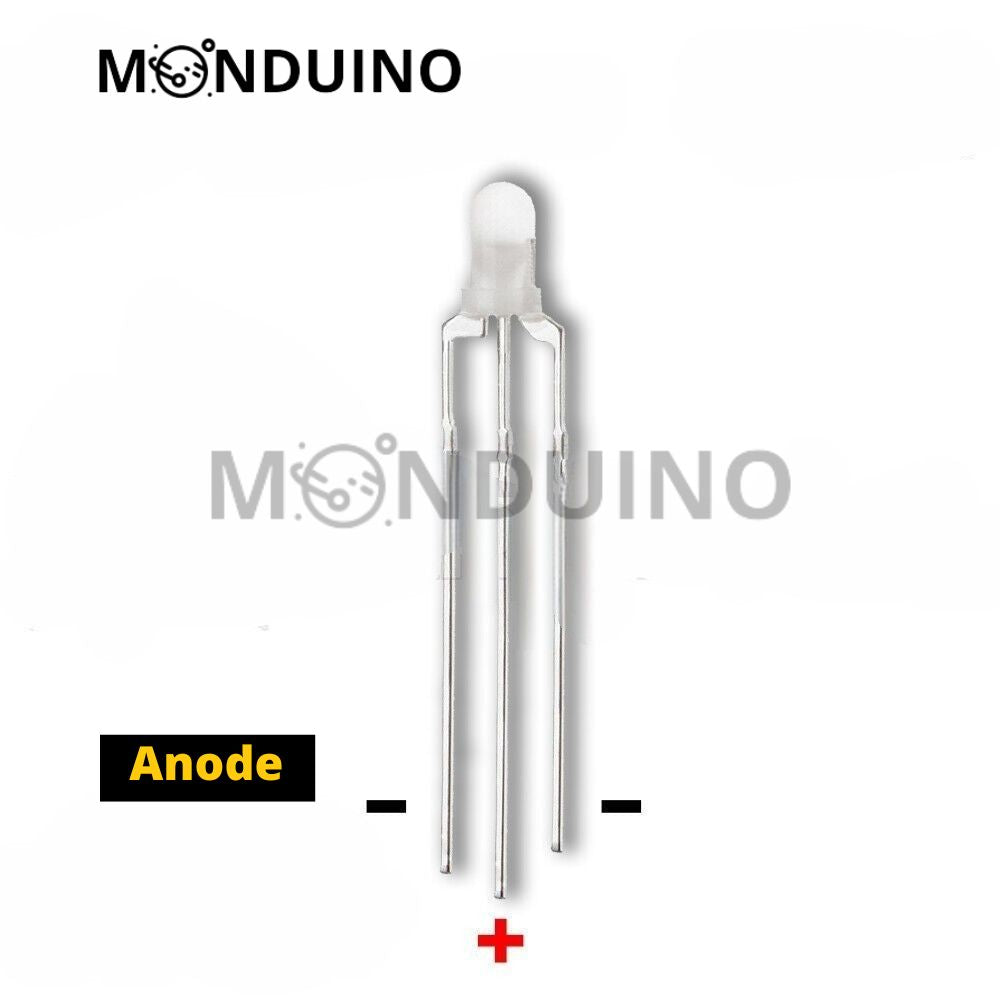LED bicolore 3mm diffusant Rouge / Vert - 10 à 25 pcs - LED Diffused fog