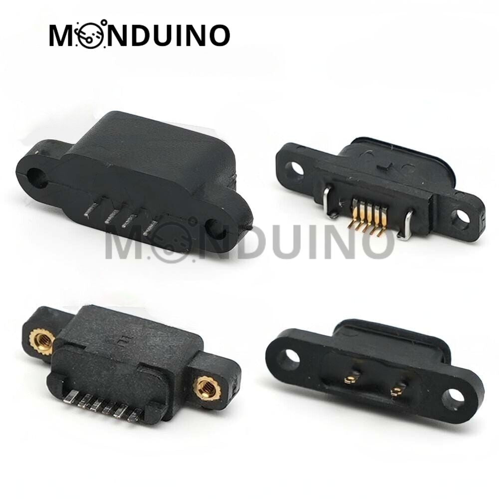 Connecteur USB A / Micro USB / USB-C femelle à souder pour embase châssis - Monduino B-15