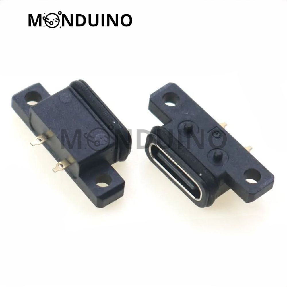 Connecteur USB A / Micro USB / USB-C femelle à souder pour embase châssis - Monduino B-15