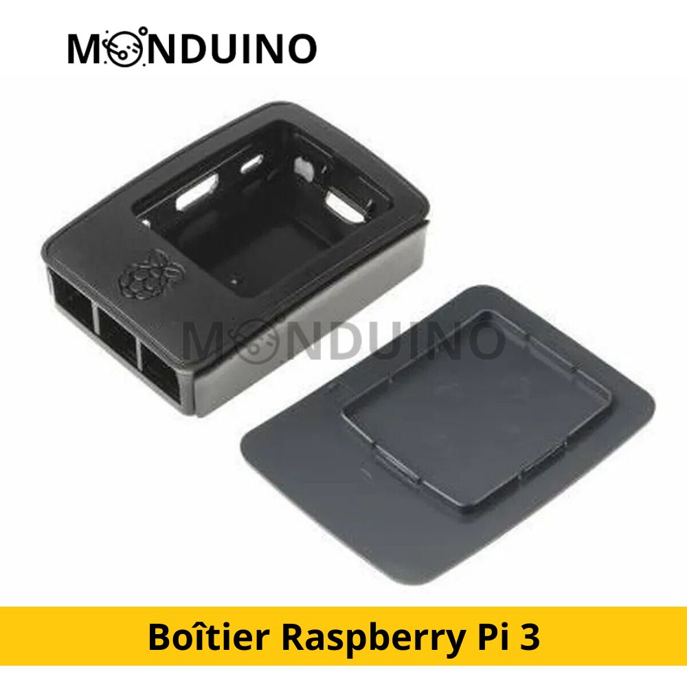 Boîtier noir pour carte Raspberry Pi 3 – MONDUINO