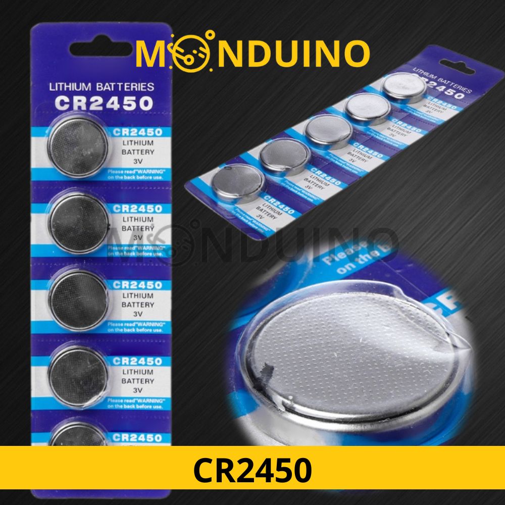 5 Piles Bouton CR2450 Lithium Batterie 3v