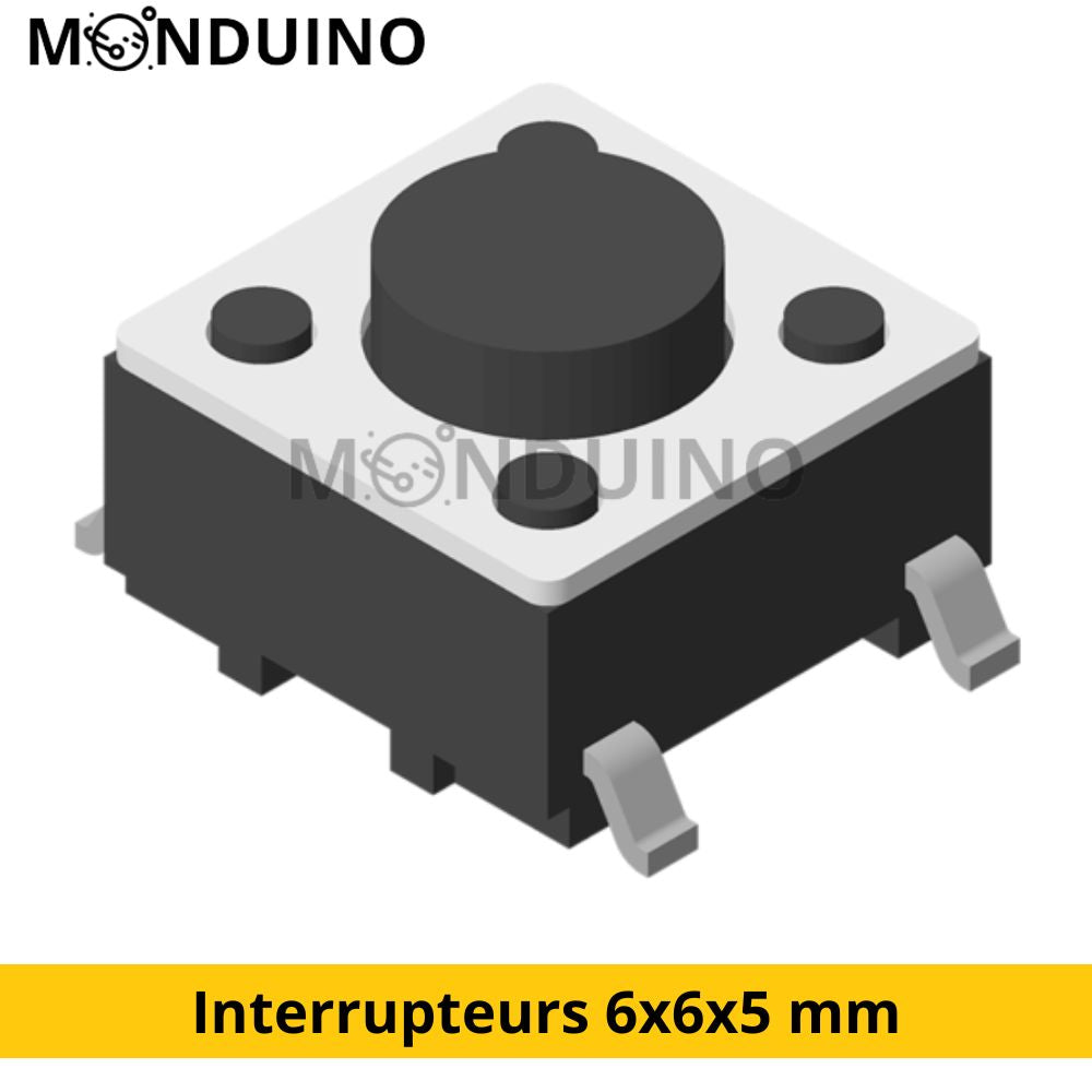 10 Interrupteurs bouton poussoir Tactile 6x6x5 mm à 4 broches