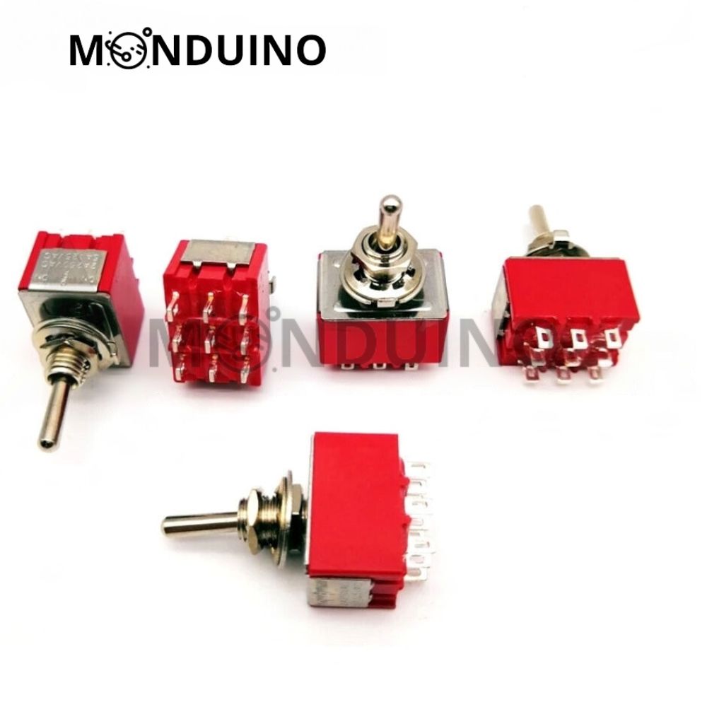 Interrupteur à levier MTS-302 / 303 6mm - 3 circuits 9 pins inverseur - 2 ou 3 positions -