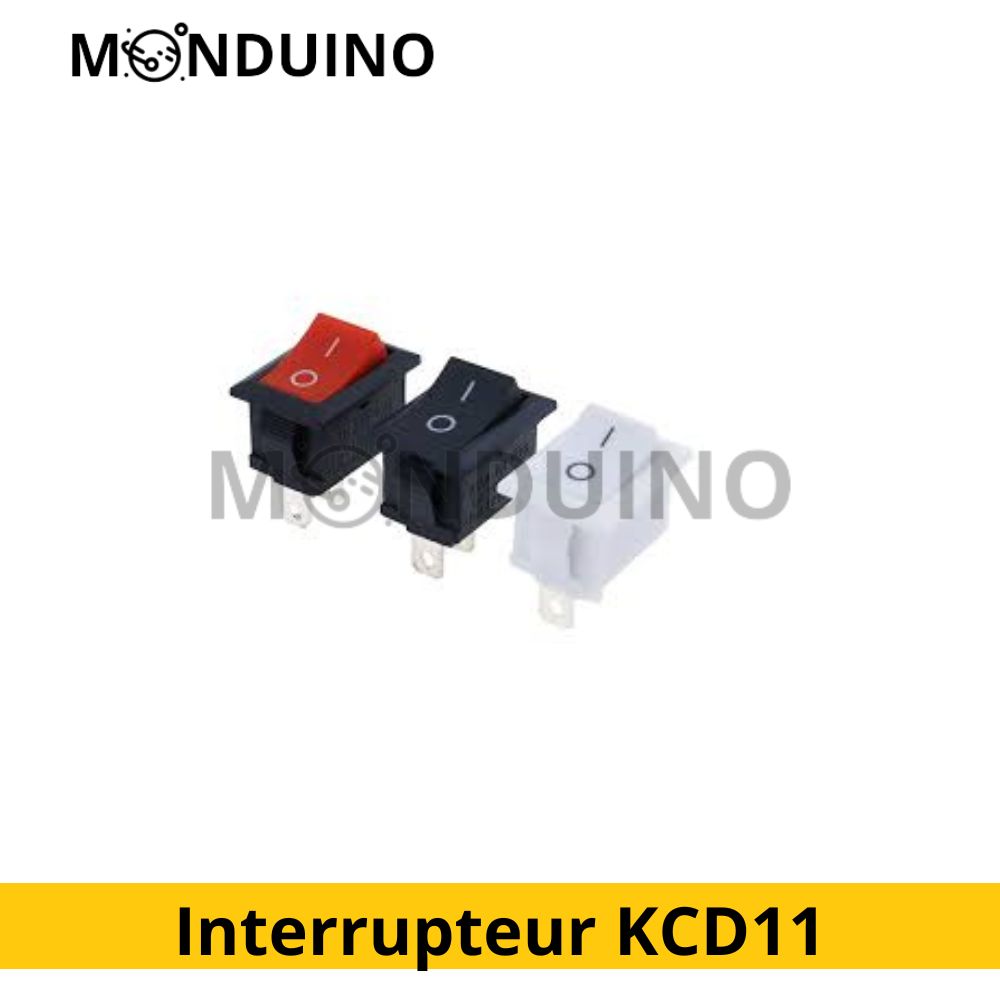 Lot 5 Interrupteurs à Bascule KCD11 15mm 2PIN Rouge - Bouton Marche/Arrêt Petit Rond Pour Électronique Et Éclairage