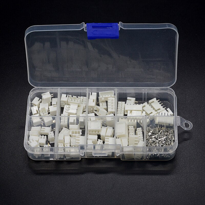 XH2.54 Boite de 230 Pcs 2p 3p 4p 5pin Broches 2.54mm Pitch Terminal Kit/Boîtier/Pin Header Connecteur Fil Connecteurs Adaptateur XH Kits Connecteurs