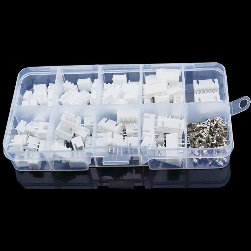 XH2.54 Boite de 230 Pcs 2p 3p 4p 5pin Broches 2.54mm Pitch Terminal Kit/Boîtier/Pin Header Connecteur Fil Connecteurs Adaptateur XH Kits Connecteurs