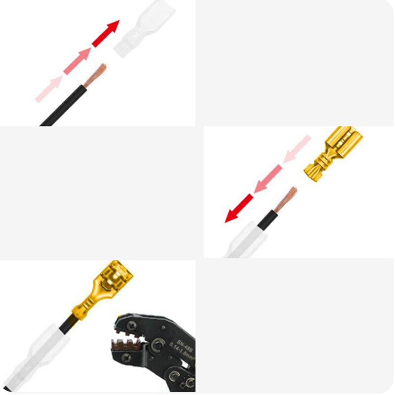 Boite de de 270 pièces - Connecteur de bus mâle à sertir rapide - Connecteur de 2,8/4,8/6,3 mm - Avec manchon isolant