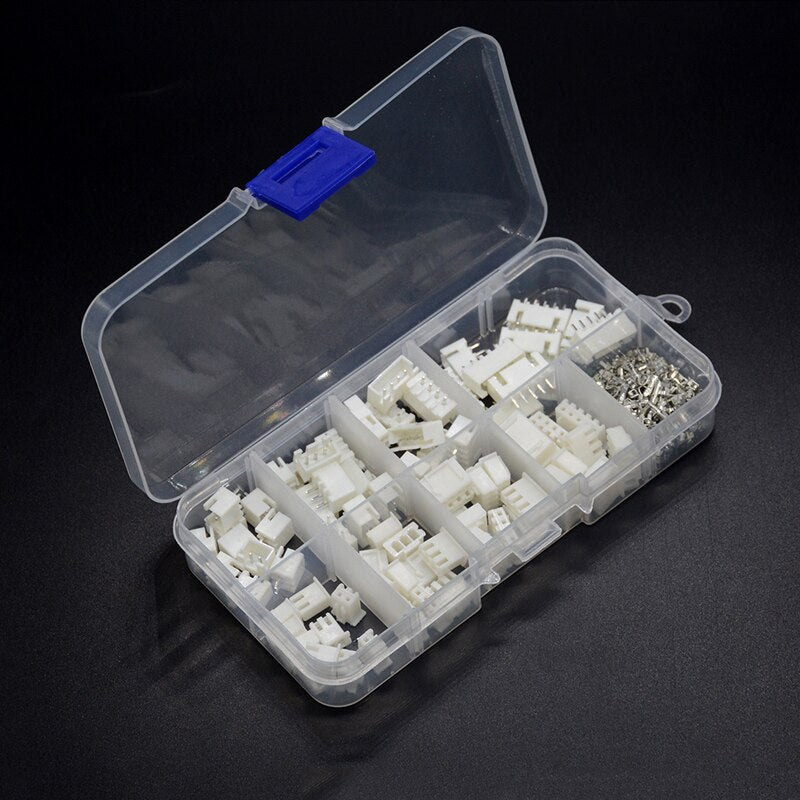 XH2.54 Boite de 230 Pcs 2p 3p 4p 5pin Broches 2.54mm Pitch Terminal Kit/Boîtier/Pin Header Connecteur Fil Connecteurs Adaptateur XH Kits Connecteurs