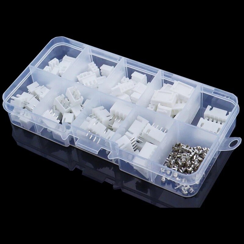 XH2.54 Boite de 230 Pcs 2p 3p 4p 5pin Broches 2.54mm Pitch Terminal Kit/Boîtier/Pin Header Connecteur Fil Connecteurs Adaptateur XH Kits Connecteurs
