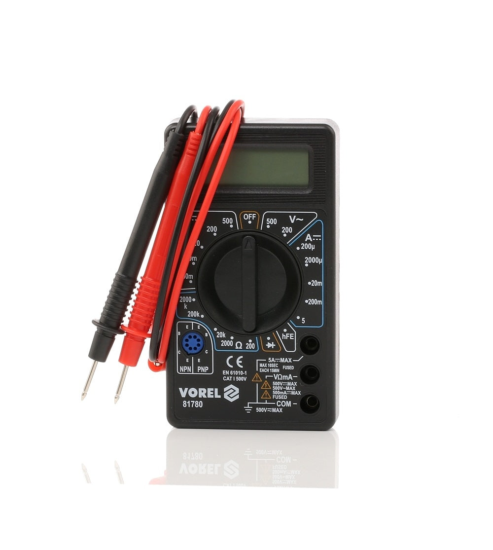 Multimètre digital ampères, volts, ohms M830A 19CAL - Monduino A-02
