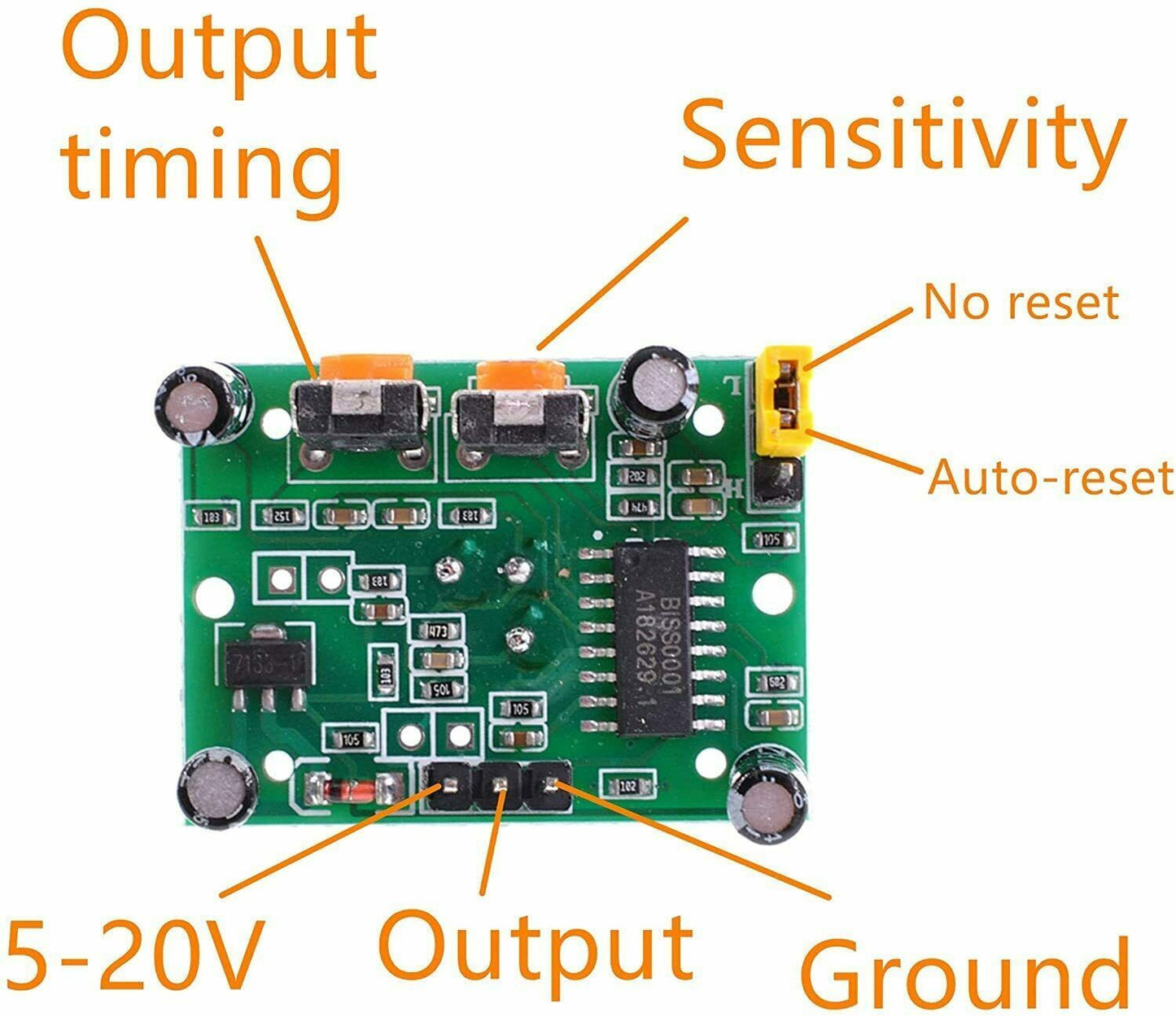 HC-SR501 Module capteur de mouvement infrarouge PIR 5V 12V réglable