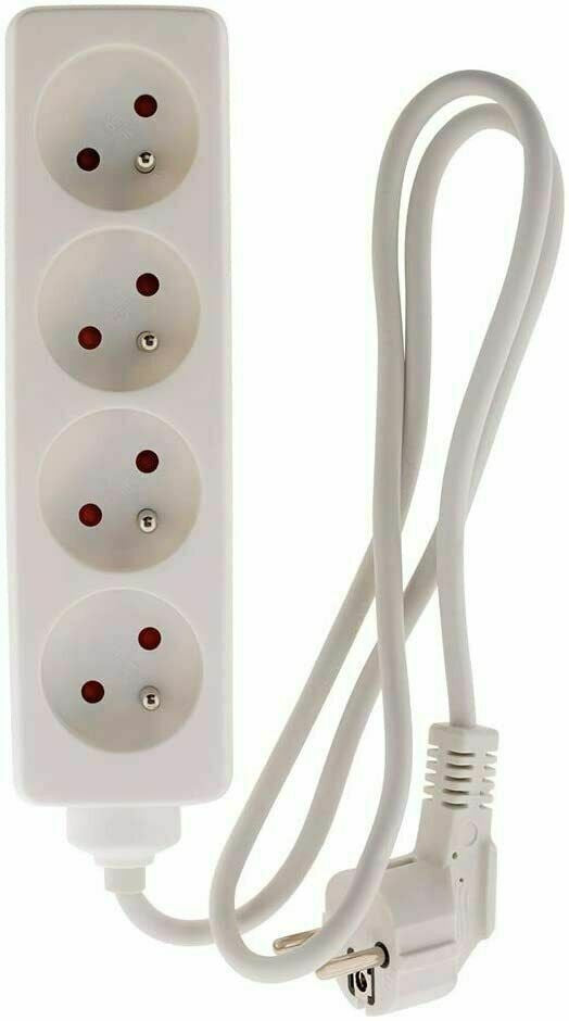 Power Strip, Sockets with Switch-Cable 1 M, Block 3 sockets 16A 2P+E