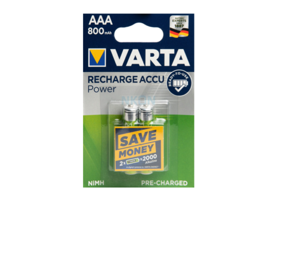 2 PILES AAA VARTA RECHARGEABLES ACCU POWER HR03 Professional, 800mAh