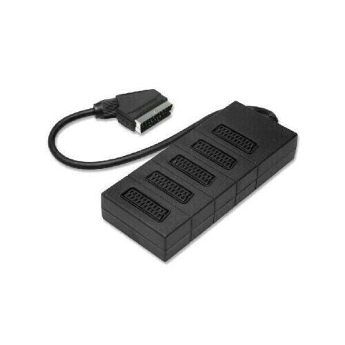 Scart block 3 to 5 sockets 21 - 21 pin scart cable with male adapter