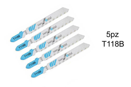 Lot de 5 lames de scie sauteuse T118B 55 mm bois / métal / plastique - Monduino A-209