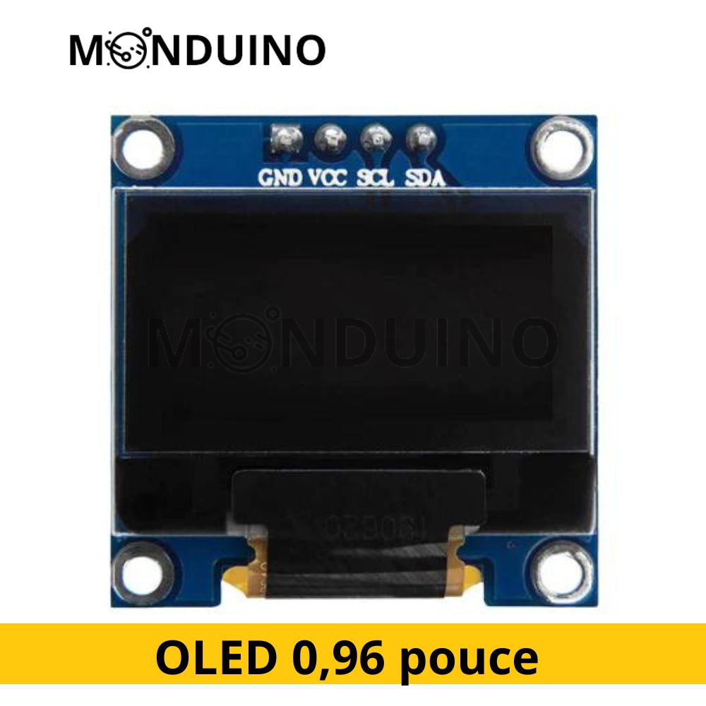 0,96 pouce OLED I2C Display 128 x 64 Pixels module compatible avec Arduino et Raspberry Pi