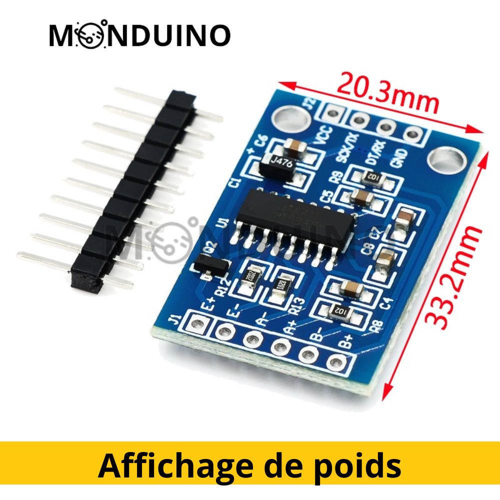 HX711 Module capteur poids pression 24-bit et sonde 1 5 10 20 kg