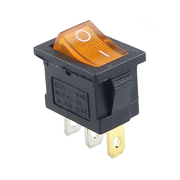 KCD1 Interrupteur à bascule lumineux 15x21 mm 230V 6A 2-3 positions encastrable