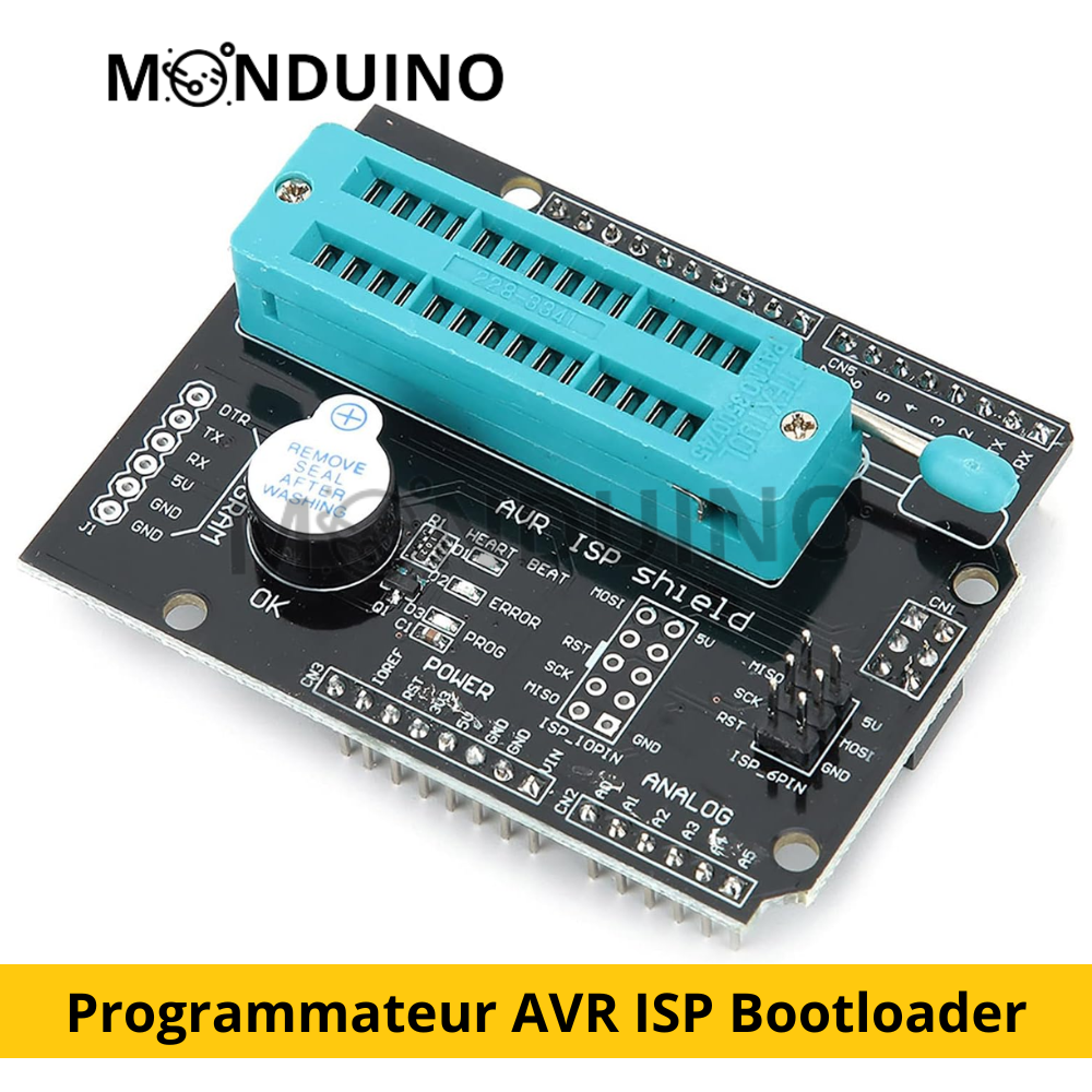 Shield Programmateur AVR ISP – Module Gravure Bootloader pour ATmega [D-05]