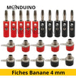 10 Paires Fiche Banane 4 mm Plaqué Or Audio Haut-Parleur Câble Connecteur (10 mâle + 10 femelle)
