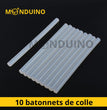 10 batons de colle translucide pour pistolet a CHAUD 11 x150 mm GLUE STICK