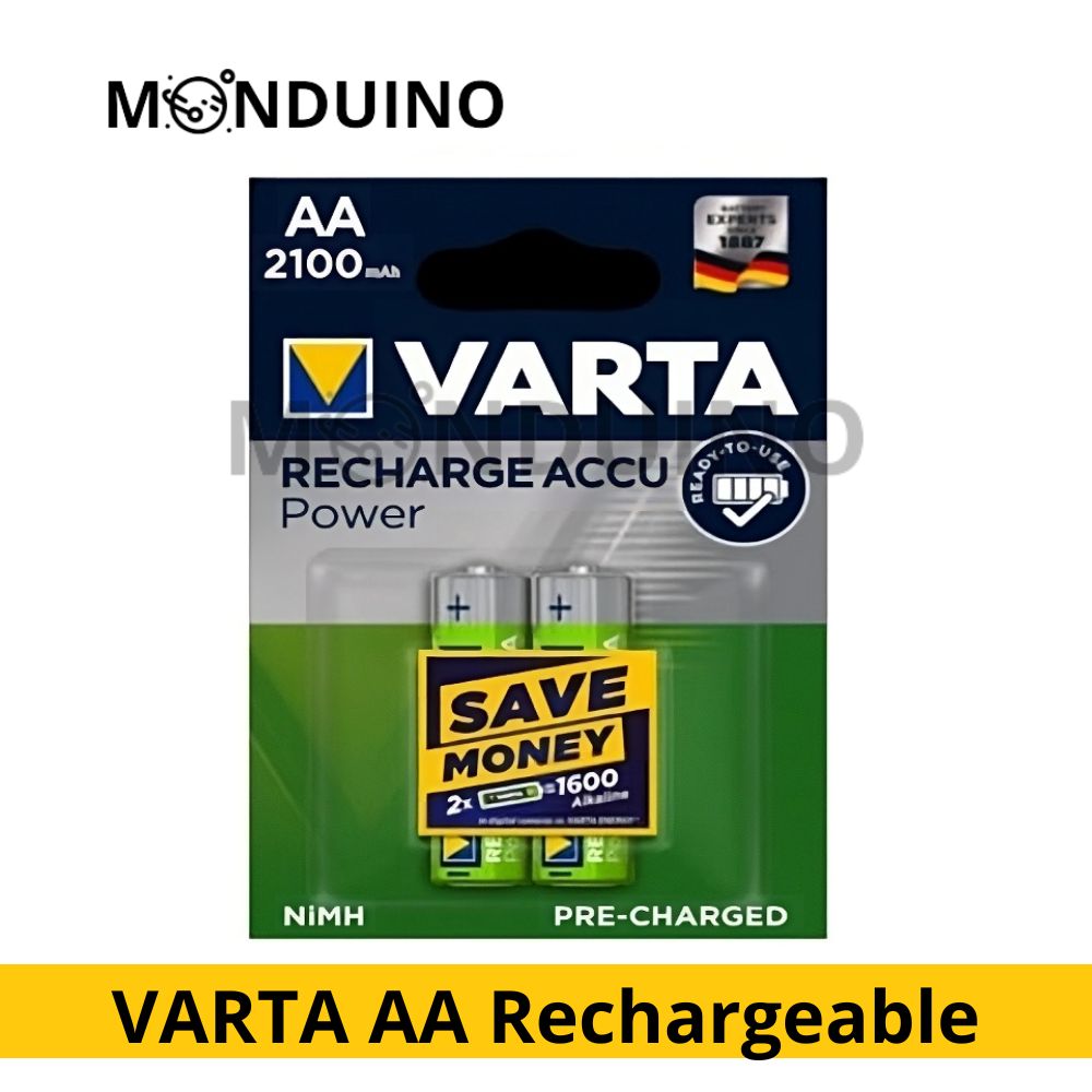 2 PILES AA VARTA RECHARGEABLES ACCU POWER HR6 NIMH 1.2V 2100MAH