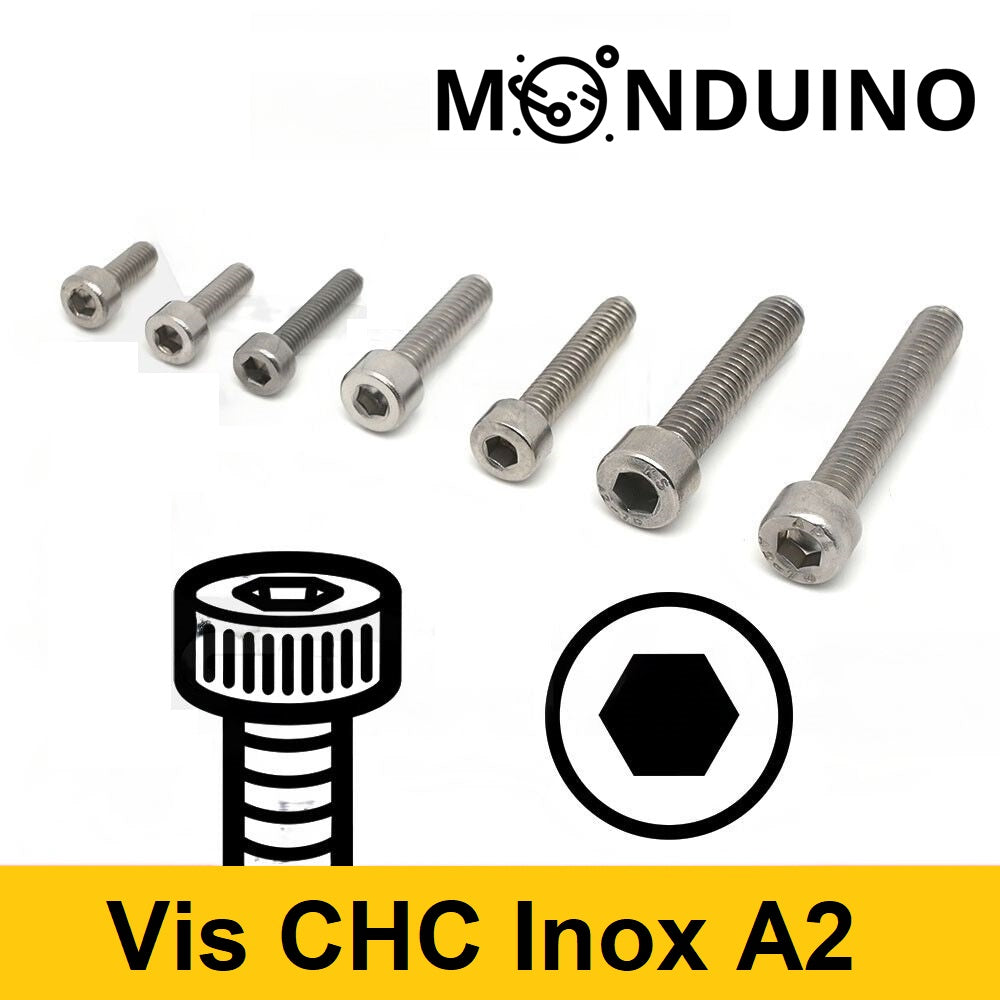 5 Vis CHC BTR Inox A2 - M2 M2.5 M3 M4 M5 M6 - 5 à 100mm 6 pans Hexagonale DIN 912