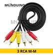 3 RCA Male to Male Audio Video AV Cable TV Link Cable Scart Cable 