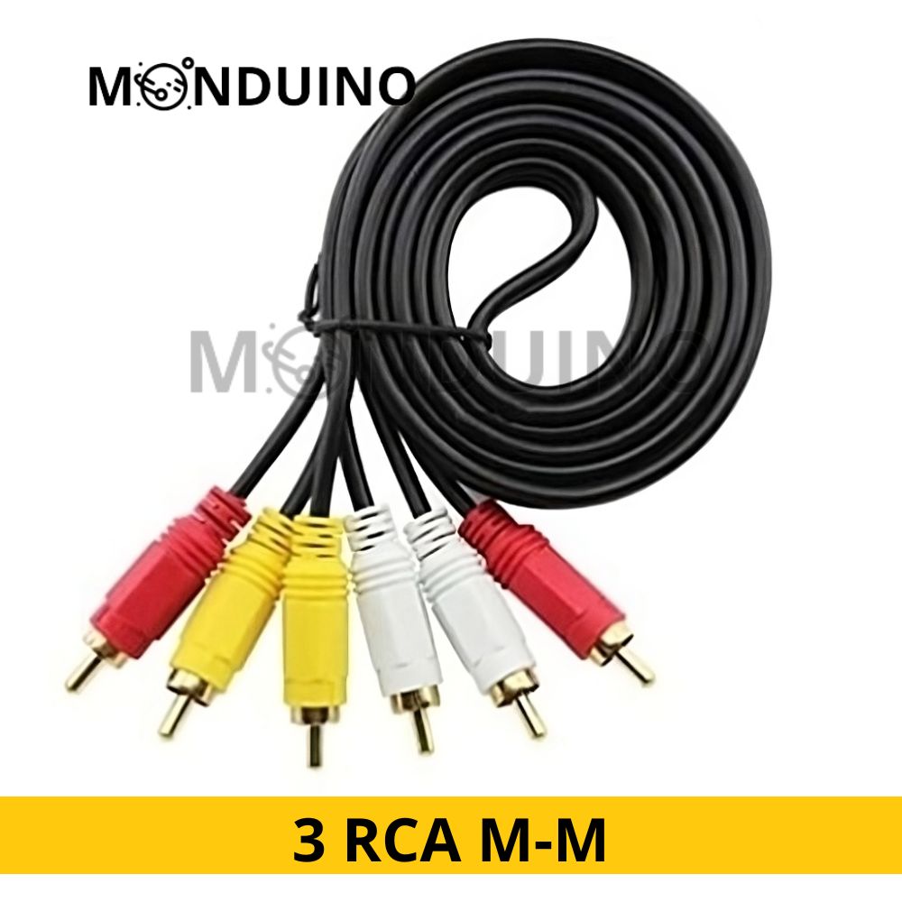 3 RCA Male to Male Audio Video AV Cable TV Link Cable Scart Cable 