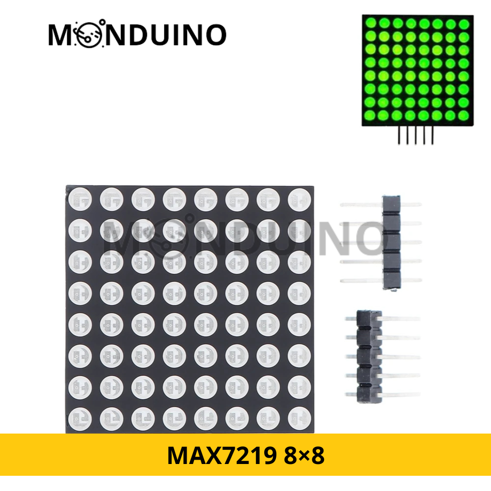 Module Matrice LED MAX7219 8×8 – Afficheur Dot Matrix Rouge / Vert / Bleu [D-24]