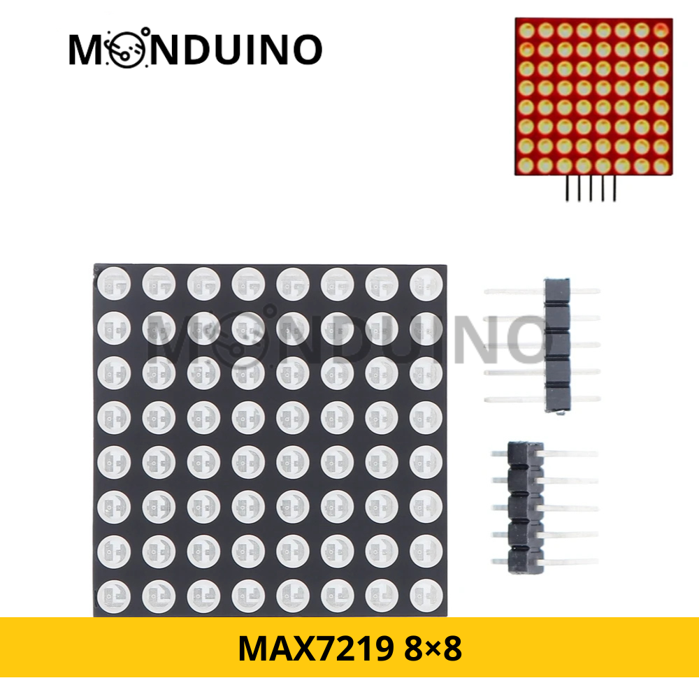 Module Matrice LED MAX7219 8×8 – Afficheur Dot Matrix Rouge / Vert / Bleu [D-24]