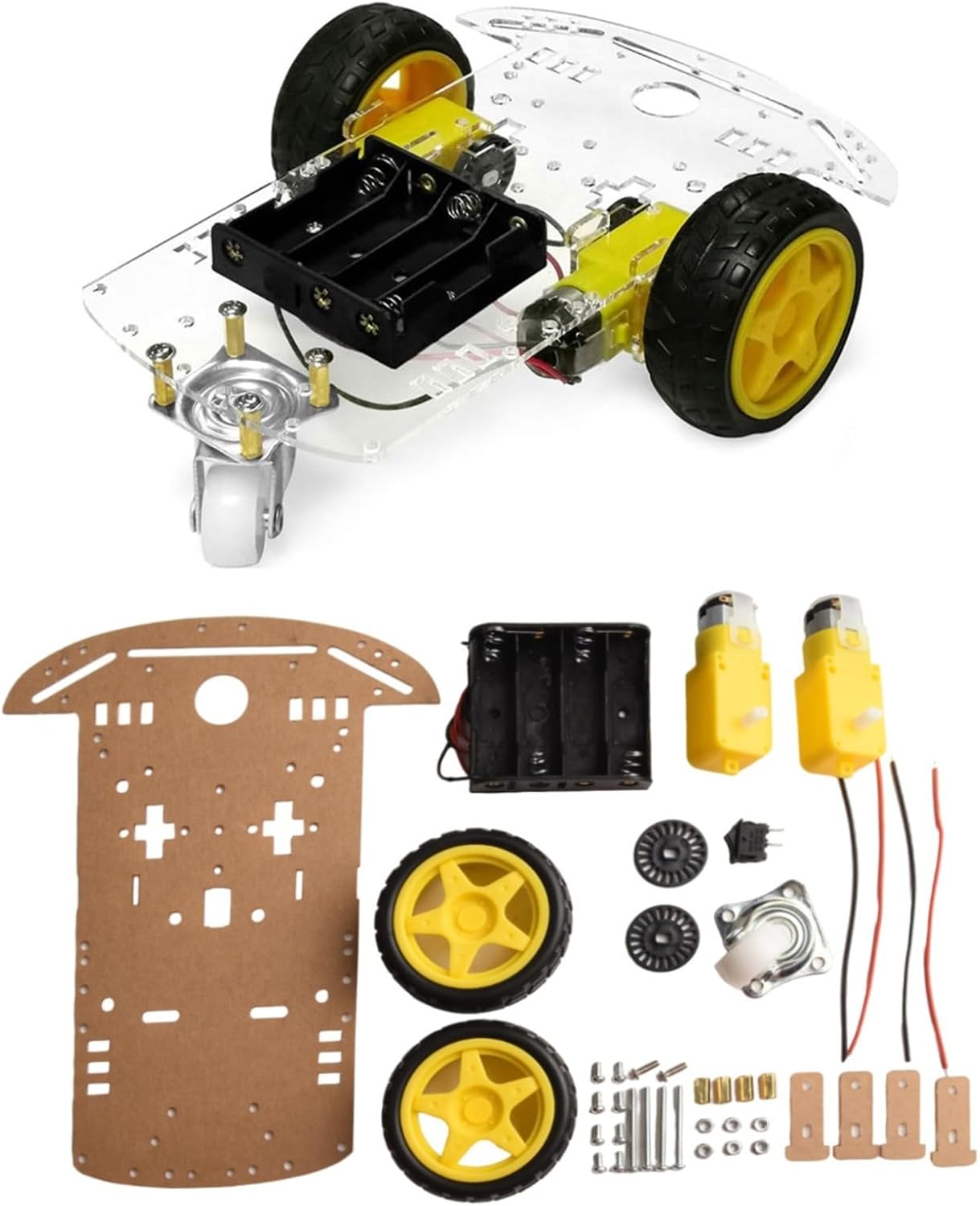 2WD Smart Robot Car Chassis for Arduino Roboter Batterybox &amp; Motoren