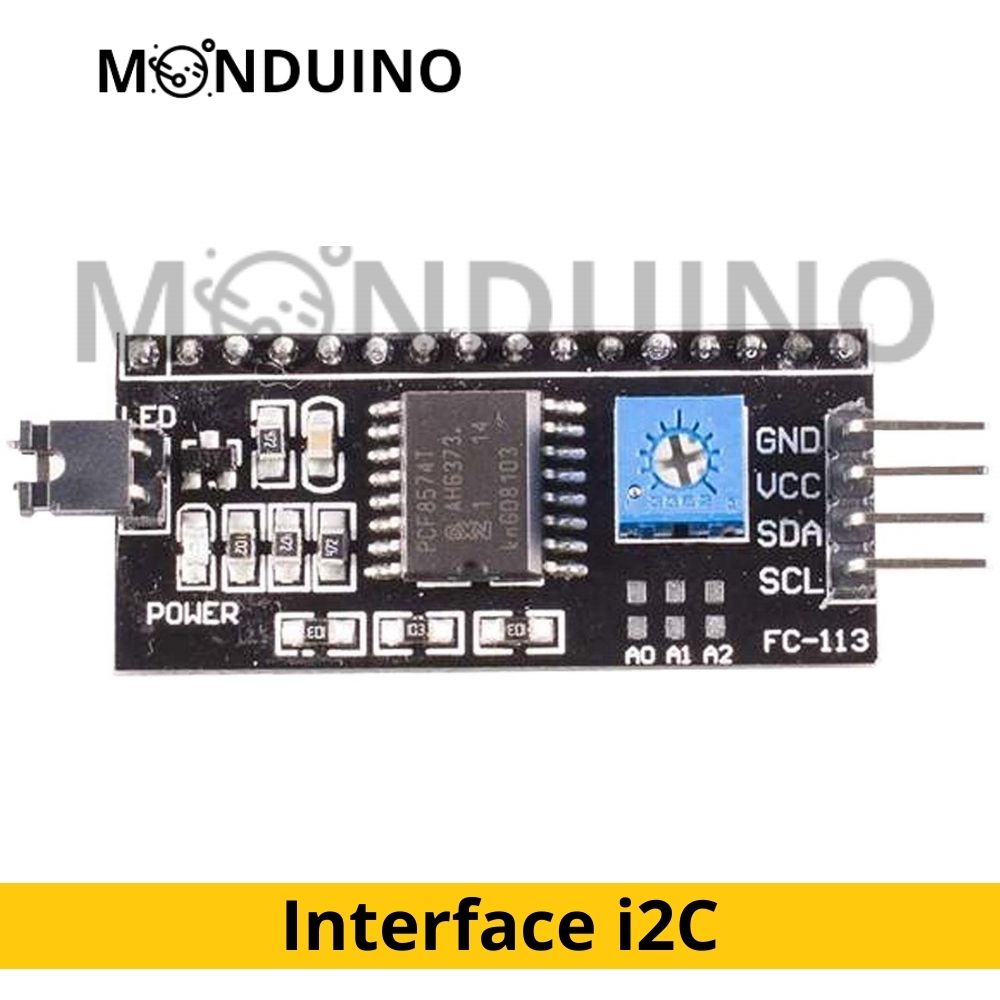 Ecran LCD i2C 1602 - Module IIC rétroéclairé bleu afficheur 16x2 pour  Arduino