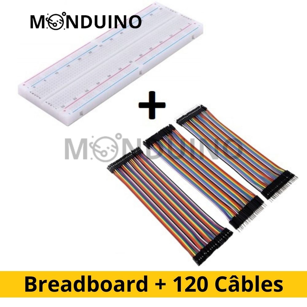 Bread board 830 + 120 Câbles Dupont & Jumperkabel 20 cm