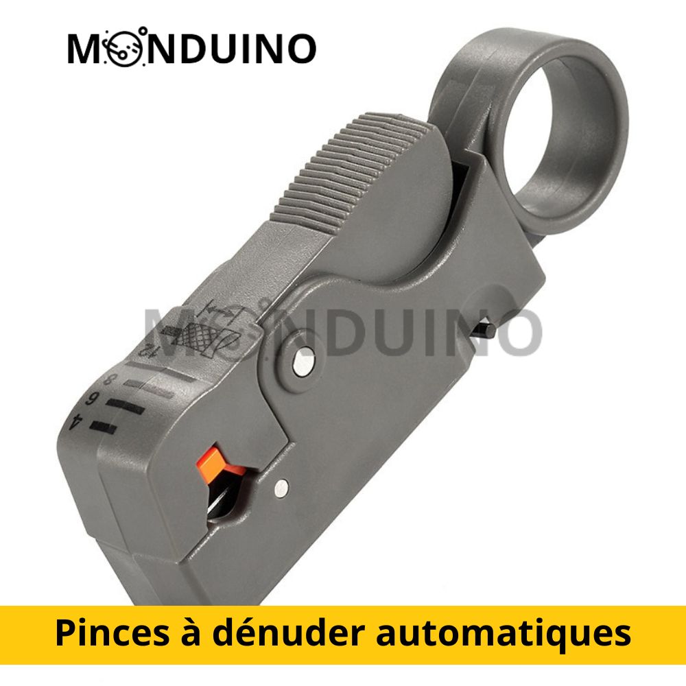 Pinces à dénuder automatiques - Outils de dénudage de fils et câbles avec couteau intégré - Pince à sertir pour câbles et outil de dénudage de câbles
