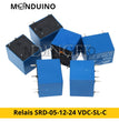 Relais SRD-05-12-24 VDC-SL-C : Tension de 5V, 12V et 24V, Capacité de 10A 250VAC, Configuration à 5 broches