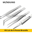 Kit Set of 4 Precision tweezers in metal model making DIY model
