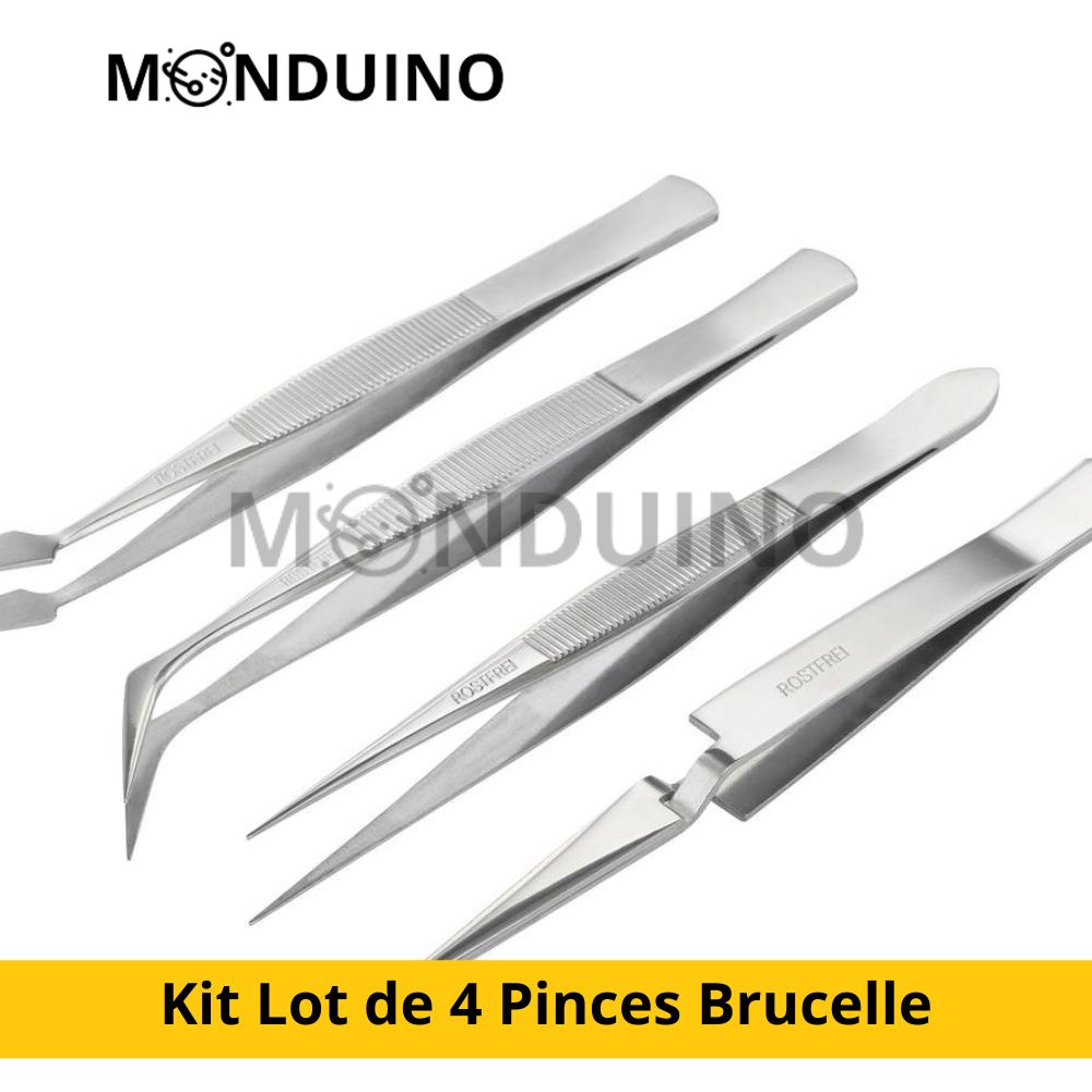 Kit Set of 4 Precision tweezers in metal model making DIY model