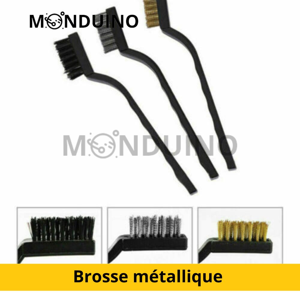 Set of 3 Mini Wire Brush Precision Metal Polishing Cleaning Tool 