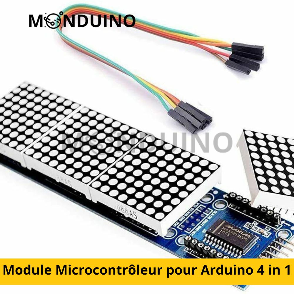 MAX7219 LED Dot Matrix Microcontroller Module for Arduino 4 in 1