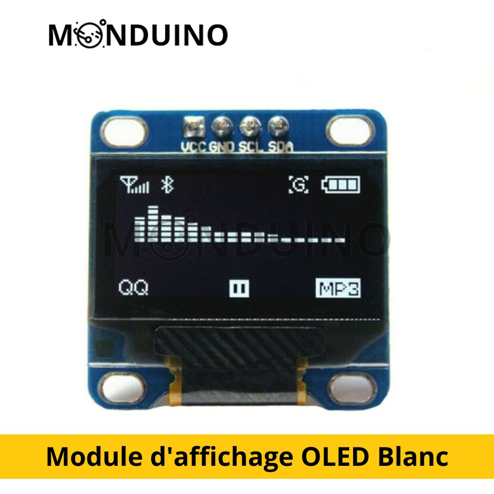 0.96 inch 128X64 Pixel White OLED Display Module for arduino