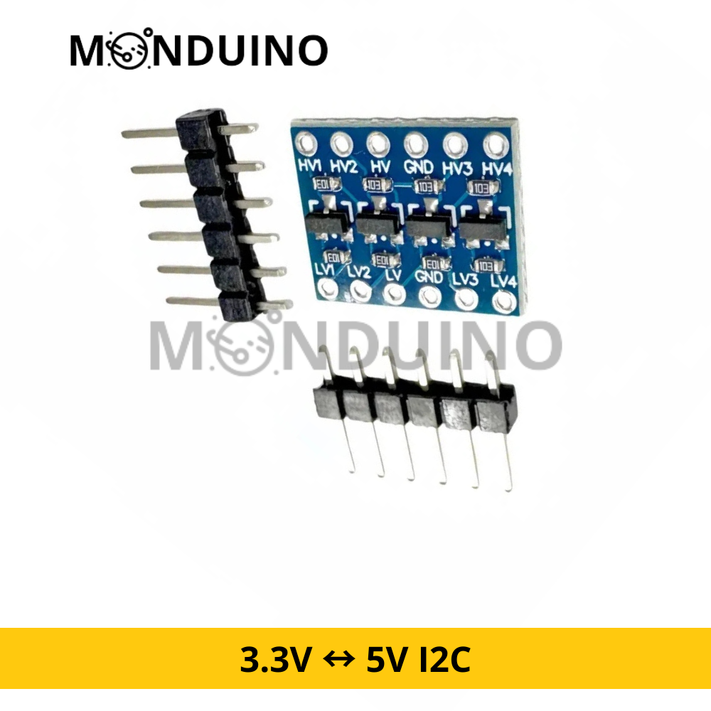 Convertisseur de Niveau Logique Bidirectionnel 4 Canaux – Module I2C / UART 3.3V ↔ 5V [D-19]
